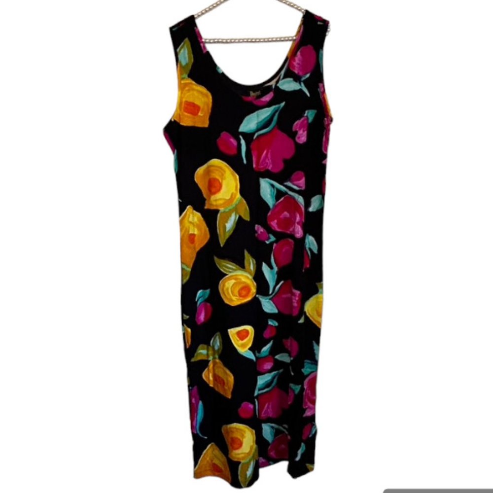 Vibrant Floral Print Maxi-Dress from Dotti. Size L EUC